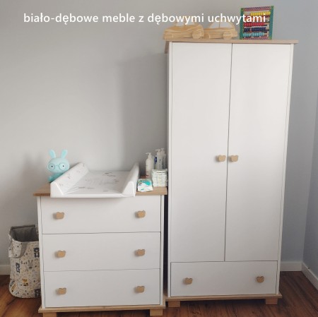 Szafa 2-drzwiowa z szufladą do pokoju dziecięcego MIŚ - Aranżacja 1