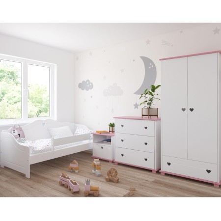Zestaw mebli HEART biało różowy