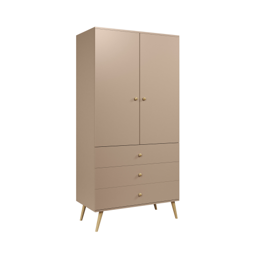 Przejdź do produktu Szafa Milo z drążkiem i szufladami - Cappuccino