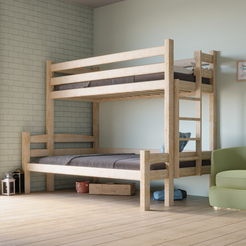 Przejdź do produktu Łóżko piętrowe z wysoką barierką Kanada - Sosna