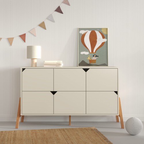Przejdź do produktu Komoda LOTTA latte - 6 szuflad 
