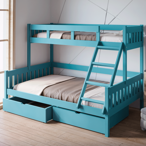 Przejdź do produktu Łóżko piętrowe 3-osobowe Nicea - wybór koloru