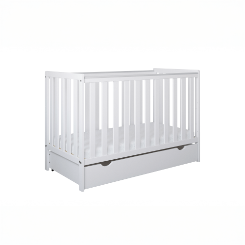 Przejdź do produktu Łóżeczko 2w1 z barierką 120x60 Nestilo - Białe