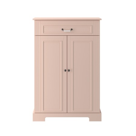 Wysoka komoda 2-drzwiowa z szufladą Ines w kolorze vintage rose