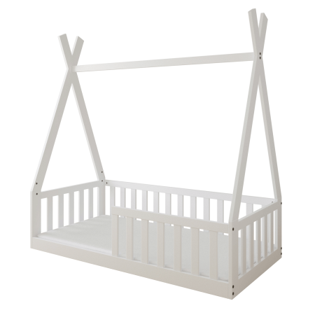 Łóżeczko 140x70 TEEPEE, do pokoju dziecięcego, w kolorze Białym - Perspektywa