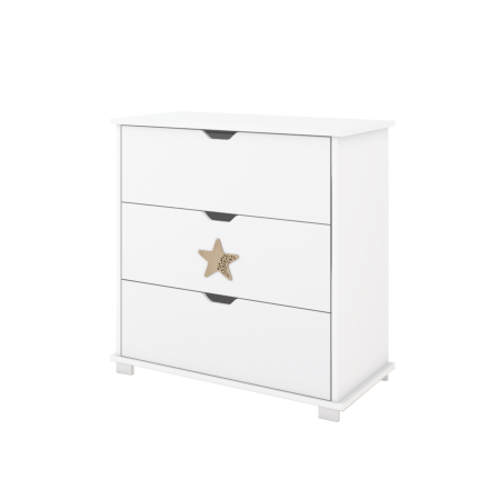 Komoda z szufladami do pokoju dziecka STARS BABY w kolorze białym z dekoracyjną gwiazdką - Perspektywa