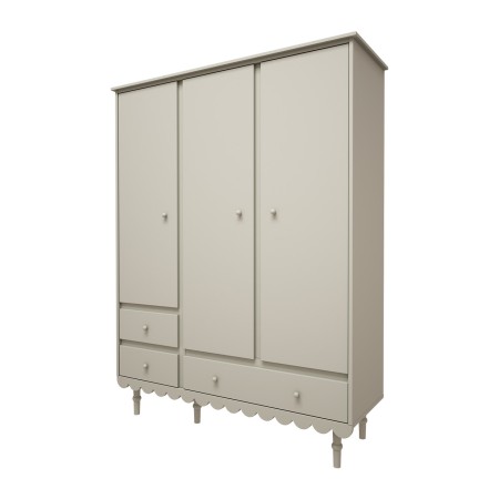 Szafa 3-drzwiowa z szufladami do pokoju dziecięcego lub młodzieżowego w kolorze oliwkowym - Perspektywa
