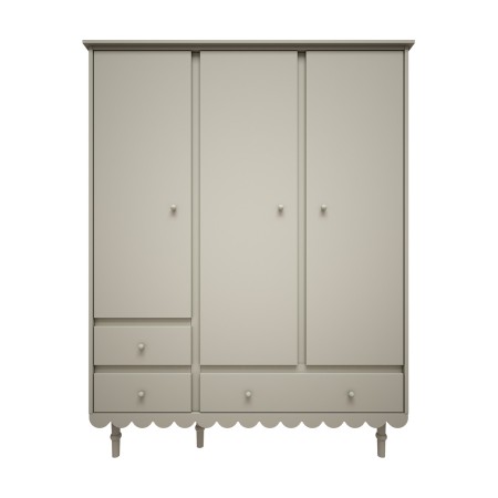 Szafa 3-drzwiowa z szufladami do pokoju dziecięcego lub młodzieżowego w kolorze oliwkowym