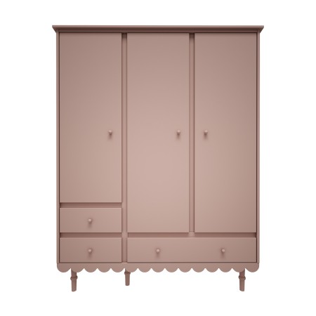 Szafa 3-drzwiowa z szufladami do pokoju dziecięcego lub młodzieżowego w kolorze różowym