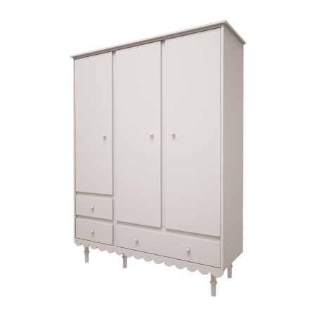 Szafa 3-drzwiowa z szufladami do pokoju dziecięcego lub młodzieżowego w kolorze białym - Perspektywa