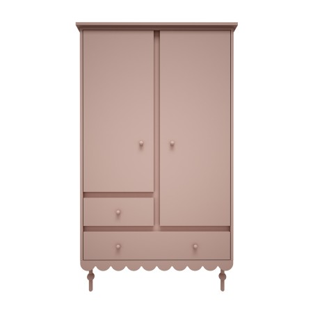 Szafa 2-drzwiowa z szufladami do pokoju dziecięcego lub młodzieżowego w kolorze różowym