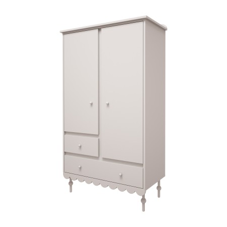 Szafa 2-drzwiowa z szufladami do pokoju dziecięcego lub młodzieżowego w kolorze białym - Perspektywa