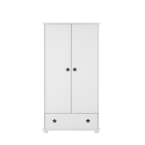 Przejdź do produktu Szafa dziecięca STARS z szufladą i wycięciem gwiazdki – półki + drążki