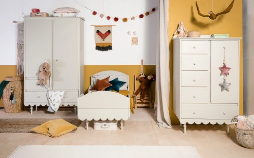 Przejdź do produktu Zestaw mebli do pokoju dziecięcego Babushka BABY 3el - Kolor do wyboru - Szafa, Komoda, Łóżeczko