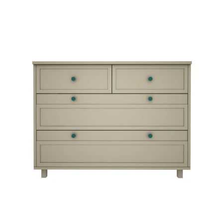 Komoda z szufladami do pokoju dziecięcego lub młodzieżowego w kolorze eukaliptus