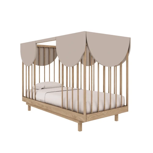 Przejdź do produktu Łóżeczko-Tapczanik 140x70 do pokoju dziecięcego Bloom - Kaszmir + Dąb