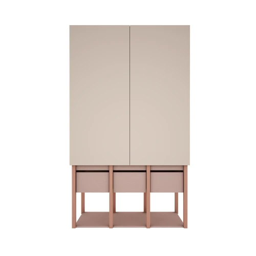 Przejdź do produktu Szafa 2-drzwiowa do pokoju dziecięcego Tweens - Pudrowy Róż + Piaskowy Beż