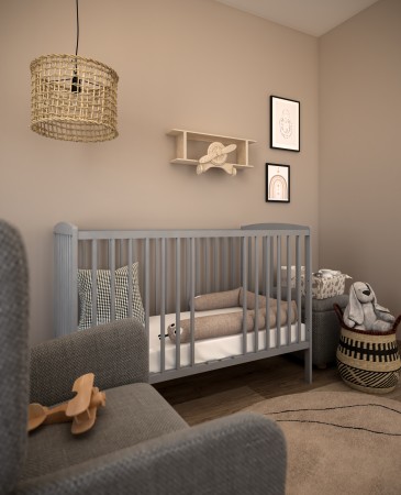 Łóżeczko BASIC Szare - Aranżacja 02.jpg