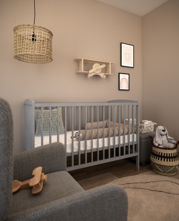 Łóżeczko BASIC Szare - Aranżacja 03.jpg