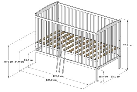 Łóżeczko BASIC - Wymiary