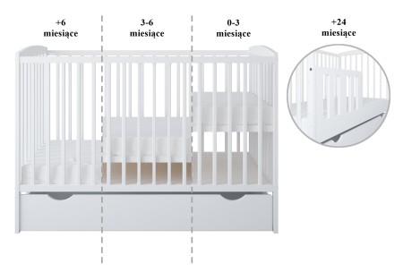 Łóżeczko-Tapczanik BASIC - Poziomy stelaża