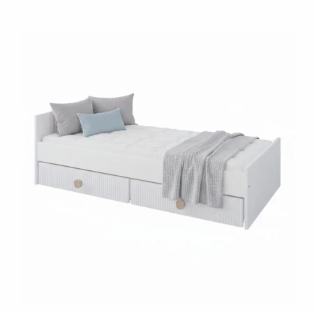 Łóżko Cozy LOFT 160x80 z szufladami do pokoju dziecięcego w kolorze białym - Aranżacja