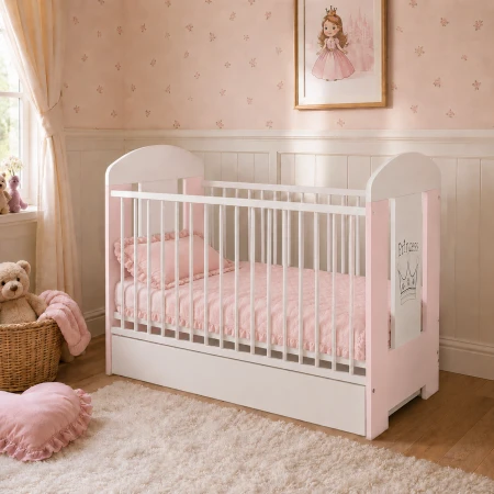 piękne łóżeczko dla dziewczynki PRINCESS - sklep mamaania.com.pl