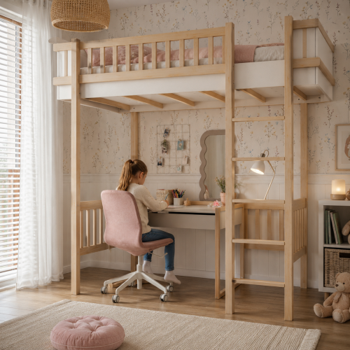 Przejdź do produktu Antresola wysoka 200x90 do pokoju dziecięcego Basic - Kaszmir