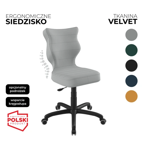 Przejdź do produktu Krzesło obrotowe dla dziecka Petit Velvet – Czarna konstrukcja | Wybór koloru siedziska