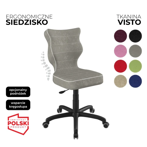 Przejdź do produktu Krzesło obrotowe dla dziecka Petit Visto – Czarna konstrukcja | Wybór koloru siedziska