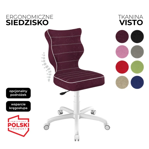 Przejdź do produktu Krzesło obrotowe dla dziecka Petit Visto – Biała konstrukcja | Wybór koloru siedziska