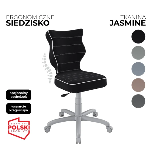 Przejdź do produktu Krzesło obrotowe dla dziecka Petit Jasmine – Szara konstrukcja | Wybór koloru siedziska