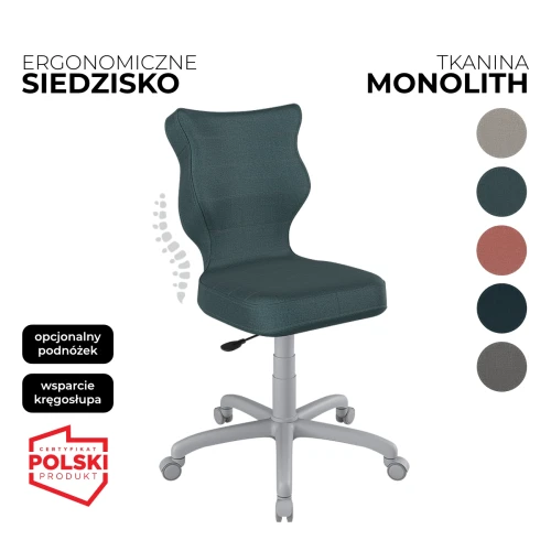 Przejdź do produktu Krzesło obrotowe dla dziecka Petit Monolith – Szara konstrukcja | Wybór koloru siedziska
