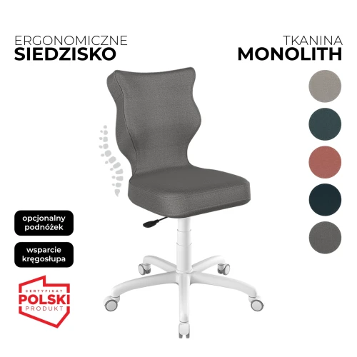 Przejdź do produktu Krzesło obrotowe dla dziecka Petit Monolith – Biała konstrukcja | Wybór koloru siedziska