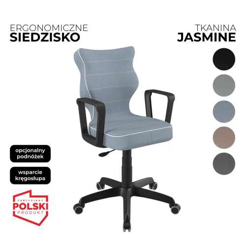Przejdź do produktu Krzesło obrotowe dla dziecka Norm Jasmine – Czarna konstrukcja | Wybór wzoru siedziska