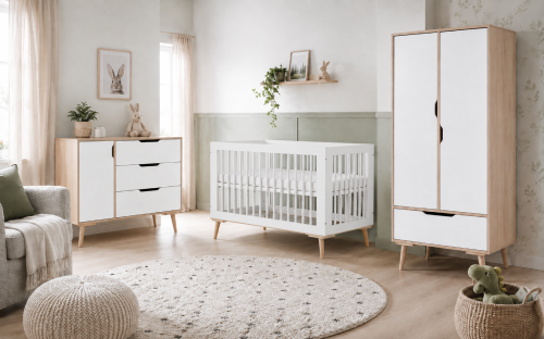 Przejdź do produktu Zestaw mebli niemowlęcych SOFIE – łóżeczko 120x60, komoda i szafa  