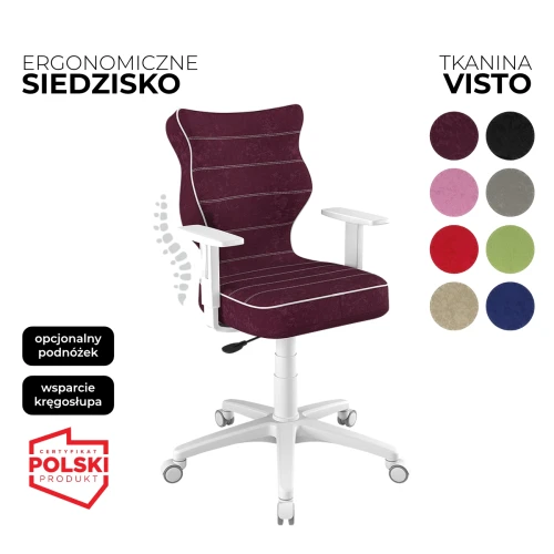 Przejdź do produktu Krzesło obrotowe młodzieżowe Duo Visto – Biała konstrukcja | Wybór koloru siedziska