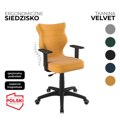 Przejdź do produktu Krzesło obrotowe młodzieżowe Duo Velvet – Czarna konstrukcja | Wybór koloru siedziska