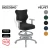 Krzesło obrotowe dla dzieci i młodzieży Duo Velvet czarne siedzisko szara konstrukcja i podnóżek