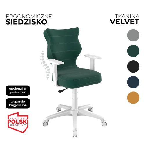 Przejdź do produktu Krzesło obrotowe młodzieżowe Duo Velvet – Biała konstrukcja | Wybór koloru siedziska