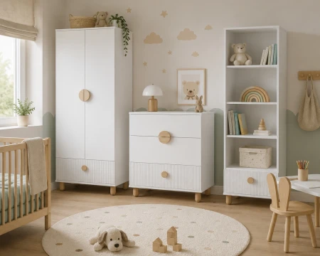 Zestaw LOFT biały - szafa regał komoda (1).jpg