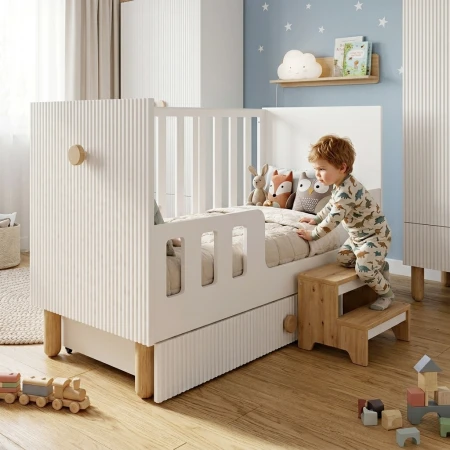 Łóżeczko LOFT 120 szuflada - tapczanik biały (1).jpg