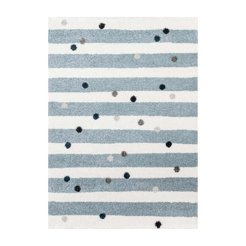 Przejdź do produktu Dywan do pokoju dziecięcego Stripes and Dots - Niebieski - 160x230cm