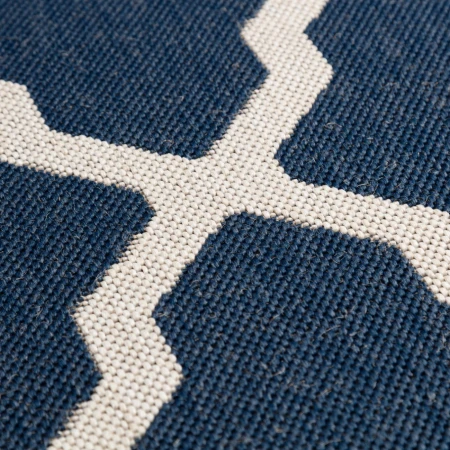 Płasko tkany dywan Blue Cottage Wool z efektem włókien sizalu