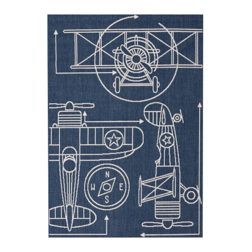 Przejdź do produktu Dywan do pokoju dziecięcego Aeroplane Blue - 120x170cm