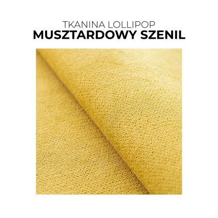 Zbliżenie na musztardową tkaninę szenilową Lollipop
