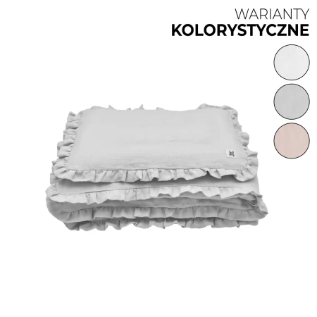Komplet lnianej pościeli Baby z wypełnieniem i falbanką - Warianty kolorystyczne do wyboru