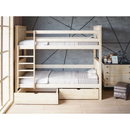 Łóżko piętrowe Utrecht Loft I w kolorze sosna w aranżacji pokoju dziecięcego