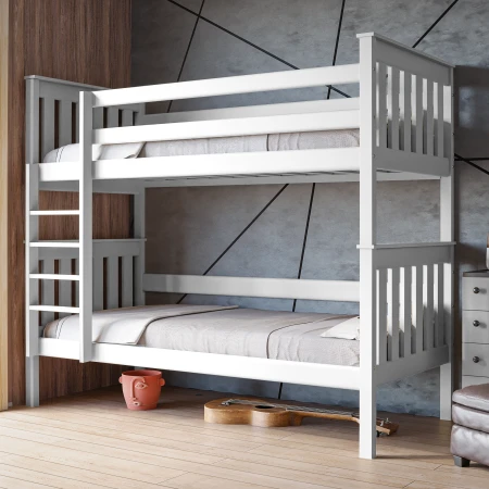 Białe łóżko piętrowe Utrecht Loft I