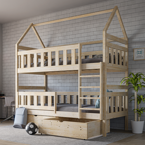 Przejdź do produktu Łóżko piętrowe domek New York - Wybór koloru i wysokości